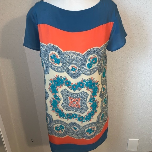 Anthropologie Meadow Rue Calcada Silk Tunic Size Small Multi Colored - Picture 4 of 10